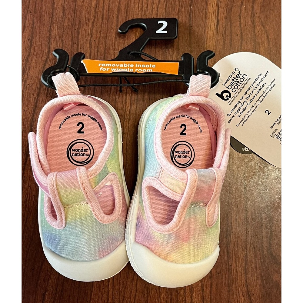 Wonder Nation Baby/Toddler‎ Sneakers Pink Tie Dye Pastel Size 2